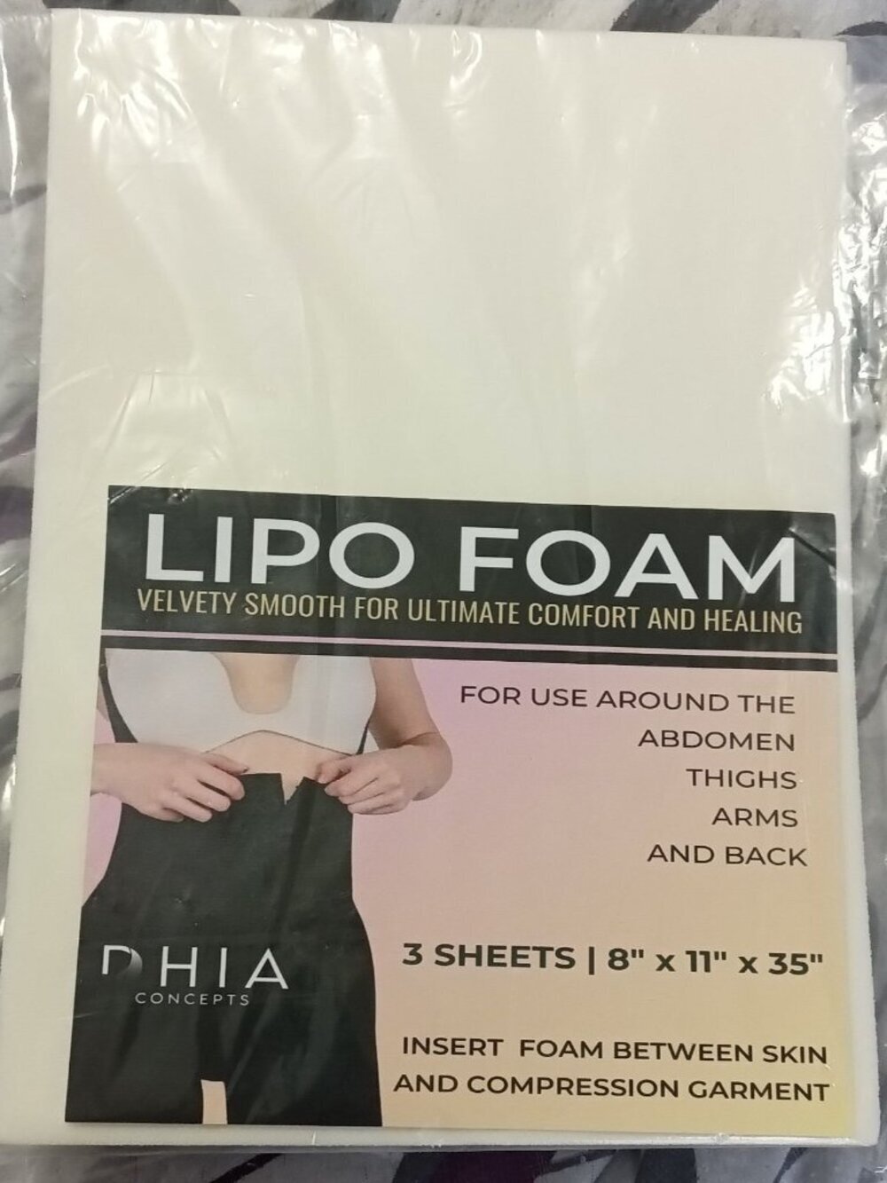 Lipo Foam 3 Sheets 8"x11"x.5" - Post Surgery Compression Pads Reduce Swelling
